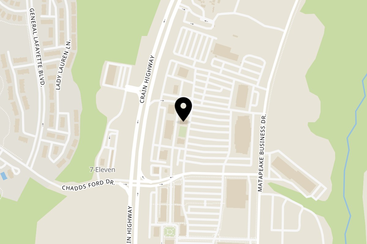 Map showing the location of Carolina Kitchen Sea & Soul Brandywine on 15812 Crain Hwy in Brandywine