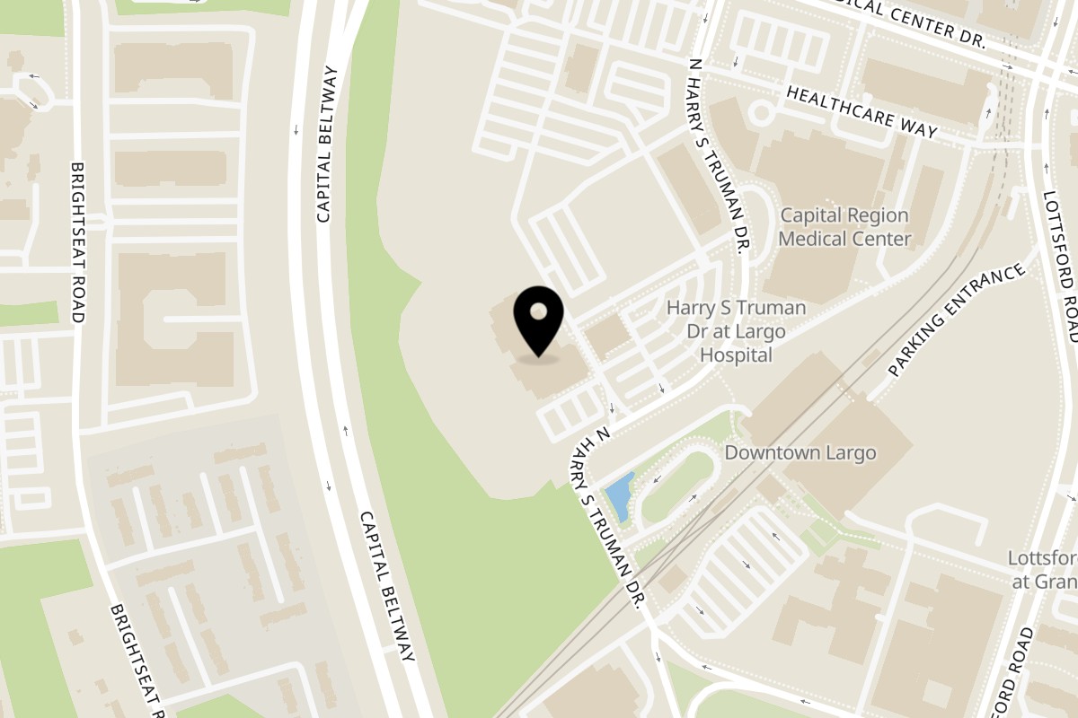 Map showing the location of Carolina Kitchen Sea & Soul Upper Marlboro on 800 Shoppers Way in Largo