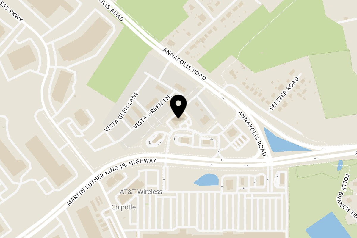 Map showing the location of Carolina Kitchen Sea & Soul Bowie on 10250 Martin Luther King Jr Hwy Ste 100 in Bowie